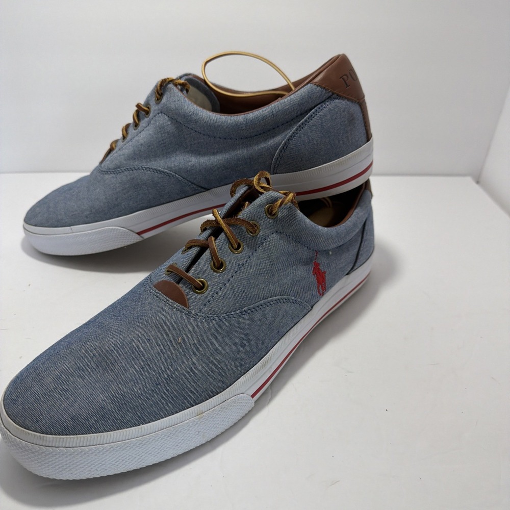 polo ralph lauren mens shoes Vaughn Size 14D Chambray Red Poly